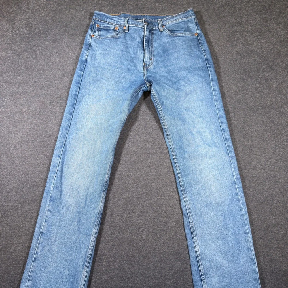 Levi's 505 Jeans Mens 32x32 Blue Regular Fit Straight Leg Denim Pants Stretch